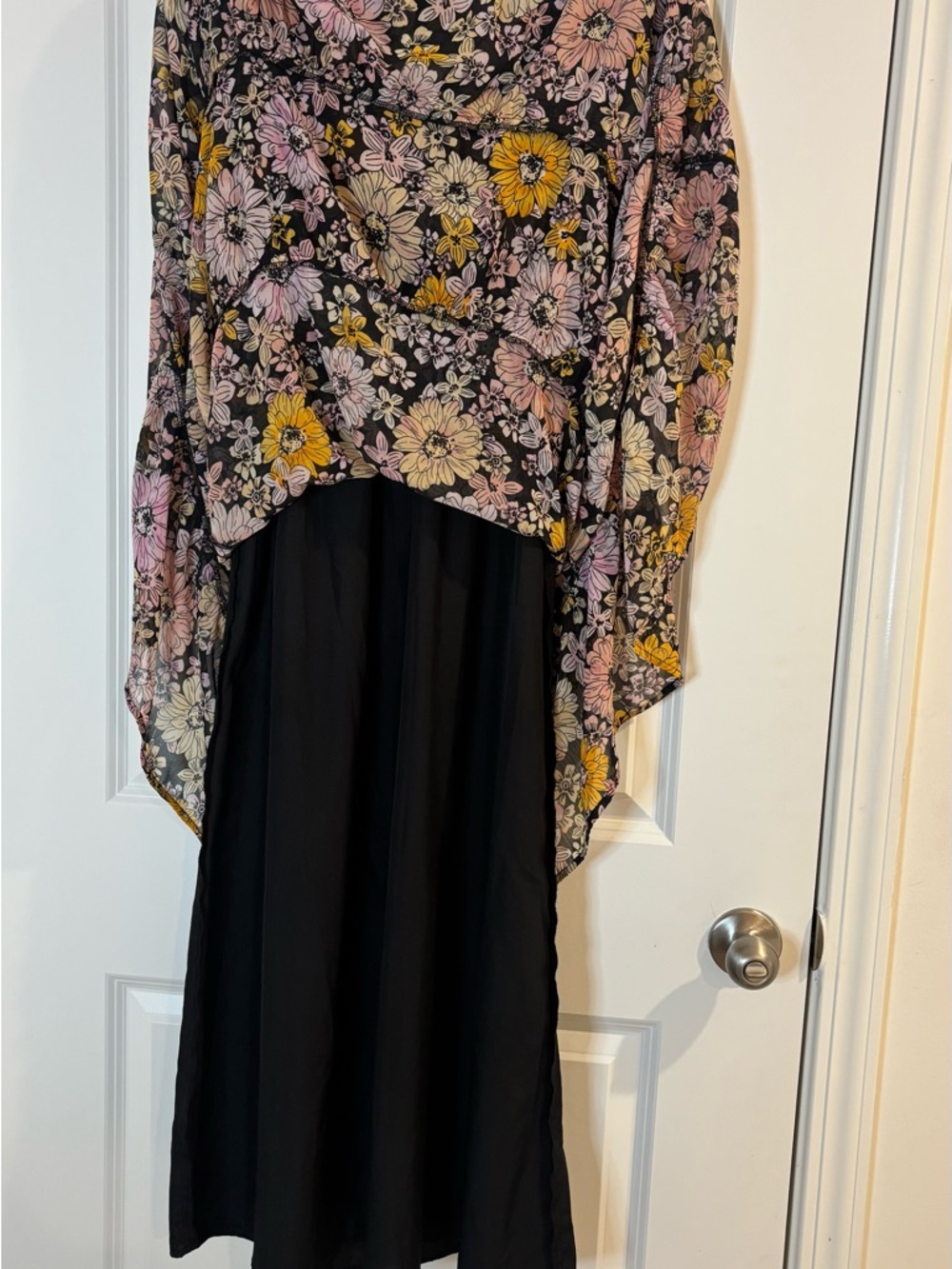 BB Dakota Black Floral Maxi Dress with Pink & Yellow Blooms - Picture 5 of 9